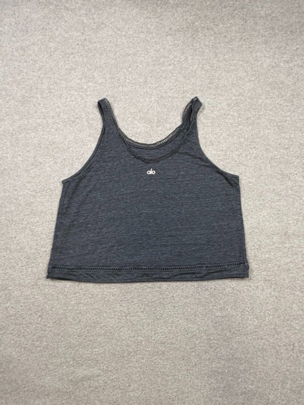 Alo Yoga Tank Top Womens Size M Gray Cropped Performance